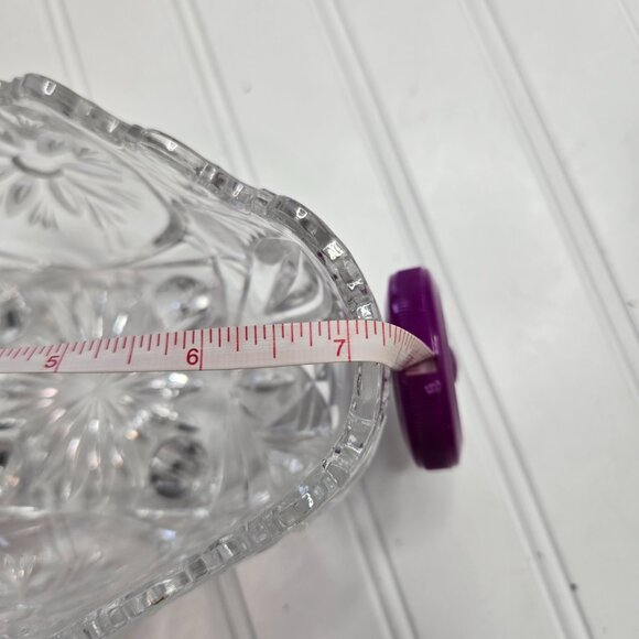 Vtg Anna Hutte Bleikristall 24% Lead Crystal Hand Cut Signed Footed Bowl 5x7x4.5 - Picture 10 of 11